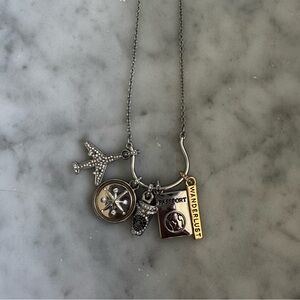 Wander Silver Necklace with Travel Charms